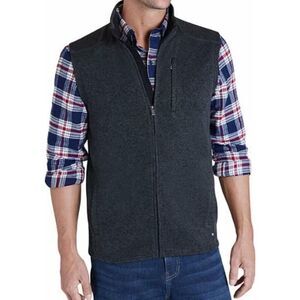 Ralph Lauren Chaps Mens XL Heather Grey Fleece Zip Vest Layer Gift Dad FAST SHIP